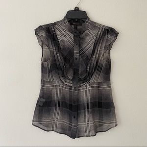 BCBGMAXAZRIA  black silk top size S